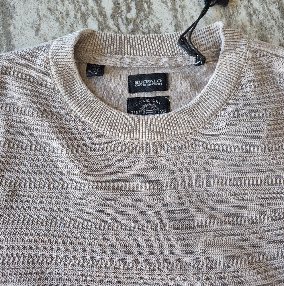 Buffalo David Bitton Men's Short Sleeve Crewneck Sweater Size Large